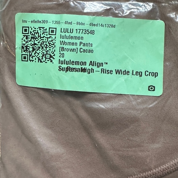 Lululemon Align Hi Rise Wide Leg Pants Tan Brown Plus Size 20 New! - Picture 6 of 9